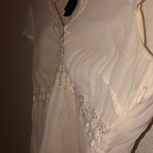 Vintage Embroidered Side Zipper Blouse Axcess - Picture 4 of 6